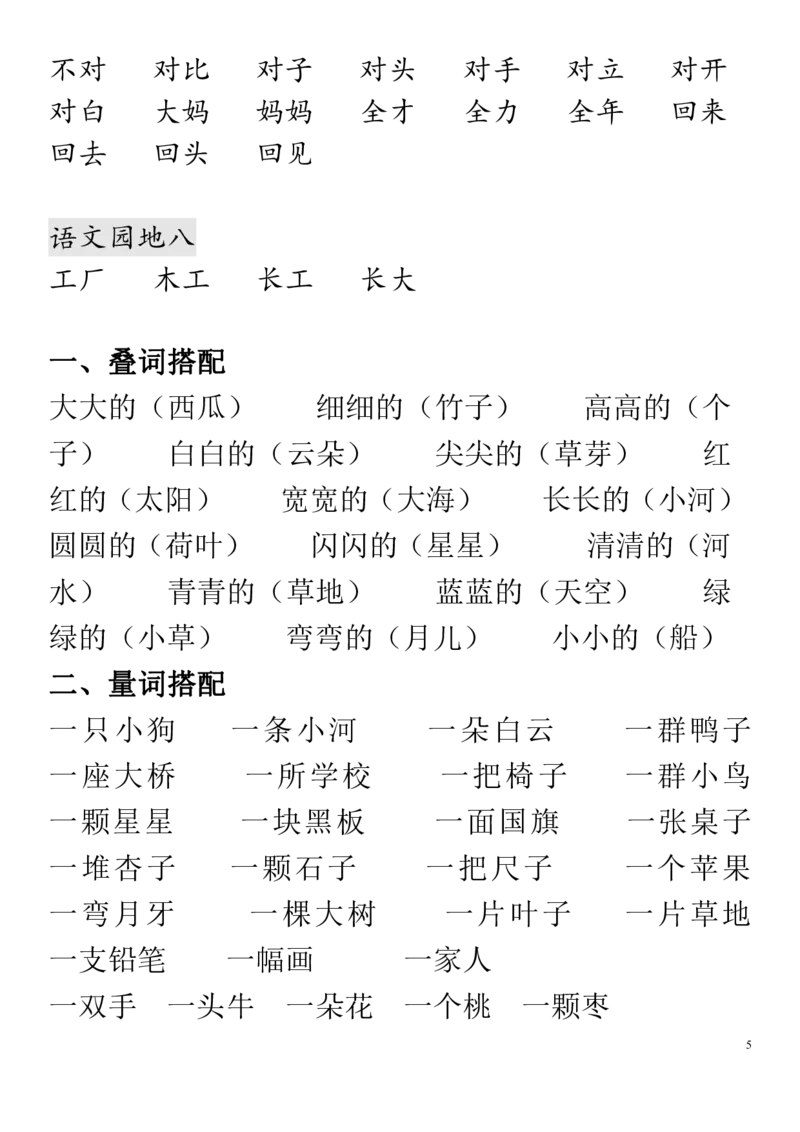 《全册词语手册》第5页预览