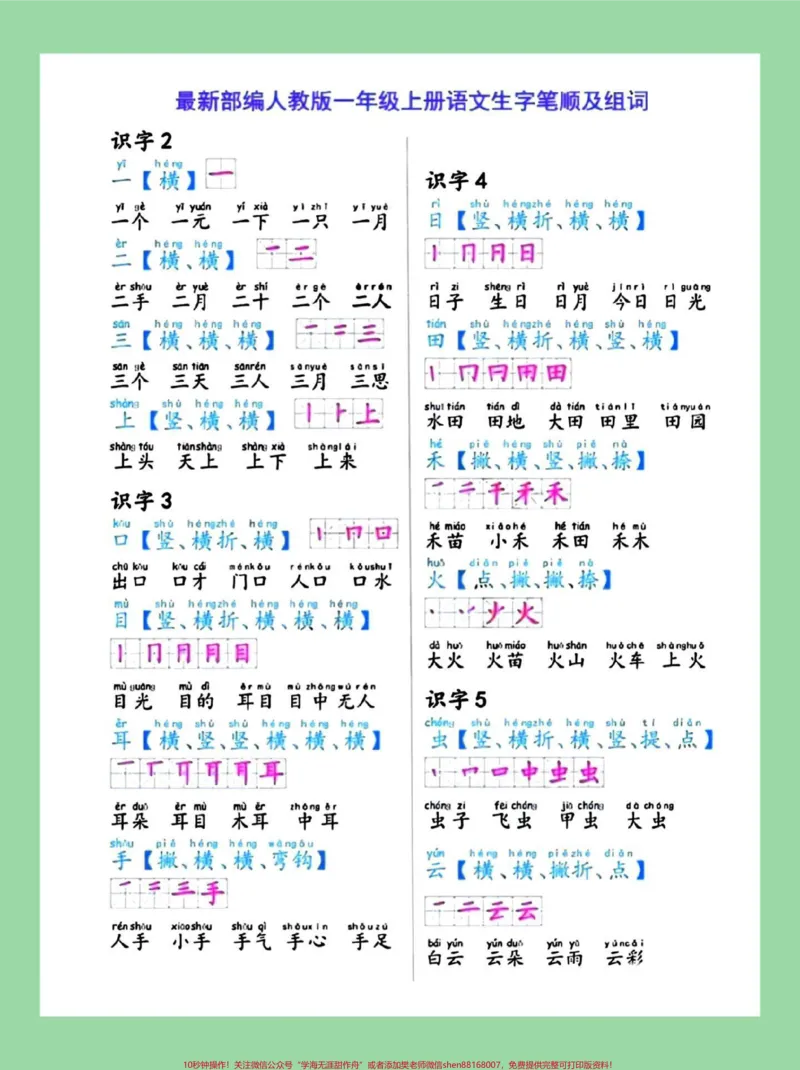 《#每天学习一点点#新学期新开始#一年级语文#生字家长为孩子保存学习》第2页预览