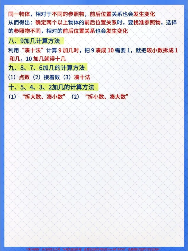 《一年级上册数学必背知识点汇总+一年级计算方法#每天学习一点点#家长收藏孩子受益#教育#小学知识点归纳#小学数学解题技巧》第3页预览