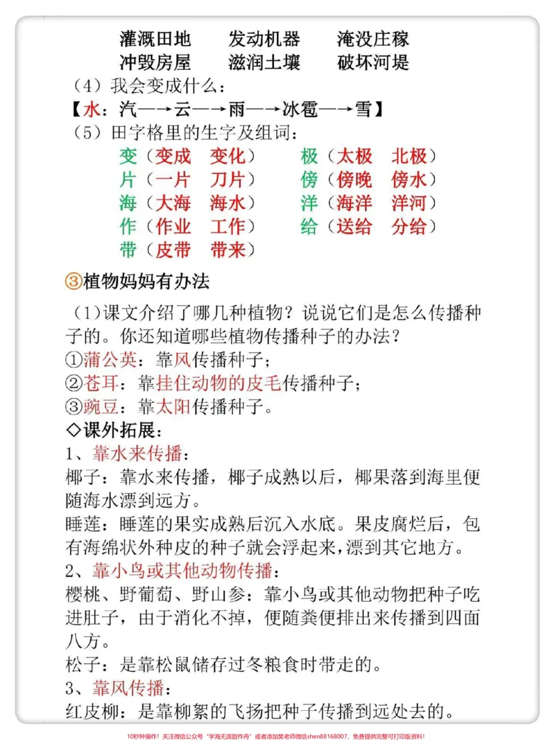 《一升二语文每课重点知识点归纳总结。#一升二#暑假#必考考点#暑假预习#二年级上册语文》第3页预览
