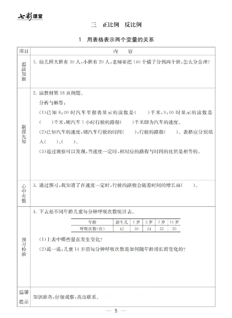 《冀教版六年级下册数学预习卡_6年级下册同步教辅_6下-英语_六下语数英预习资料》第5页预览