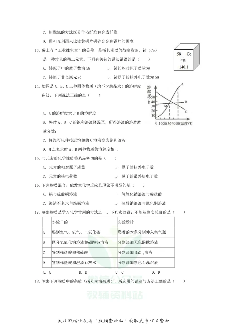 《2019山东省临沂市中考化学真题及答案_初高中资料库_初中资料库（转存避免链接过期失效）_初中化学》第3页预览