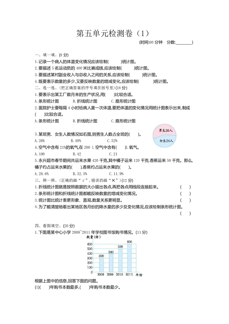 《六（下）青岛版数学第五单元检测卷.2_6年级下册同步教辅_6下-数学_六下数学青岛版试卷》第1页预览