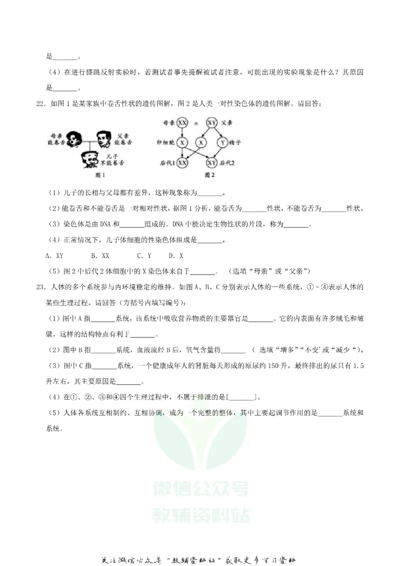《2019上海市中考生物真题及答案_初高中资料库_初中资料库（转存避免链接过期失效）_初中生物》第4页预览