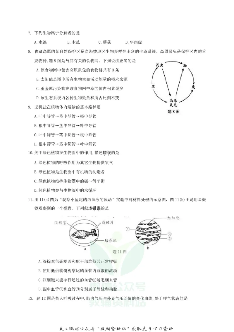 《2019广东省汕头市中考生物真题及答案_初高中资料库_初中资料库（转存避免链接过期失效）_初中生物》第2页预览