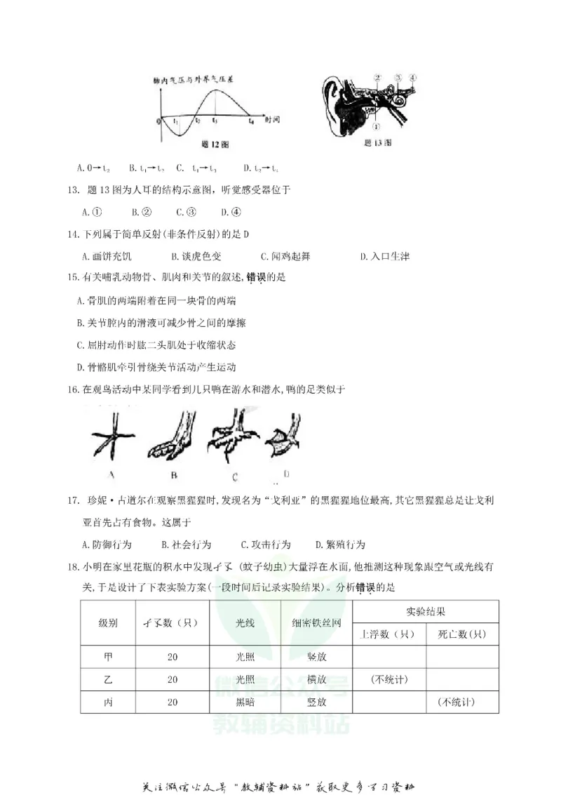 《2019广东省汕头市中考生物真题及答案_初高中资料库_初中资料库（转存避免链接过期失效）_初中生物》第3页预览