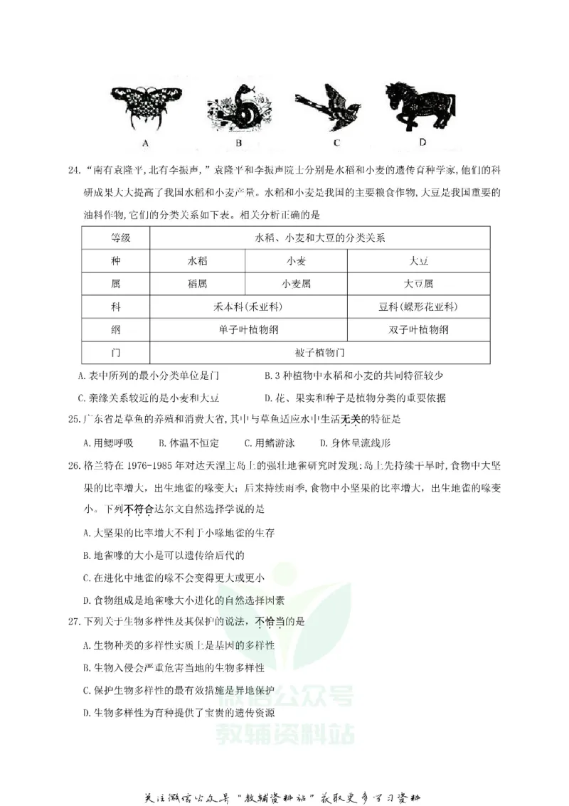 《2019广东省汕头市中考生物真题及答案_初高中资料库_初中资料库（转存避免链接过期失效）_初中生物》第5页预览