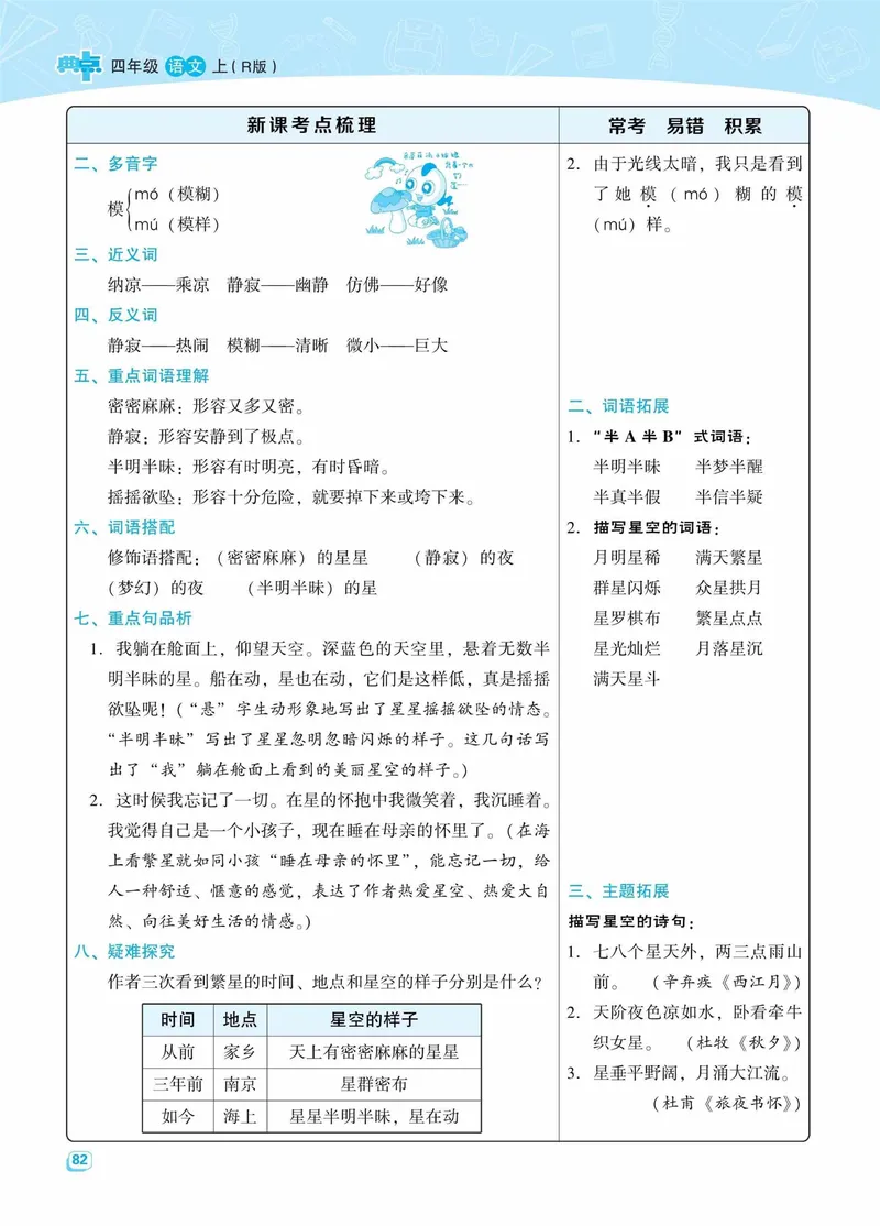 《名师划重点每课考点梳理·语文·4年级上_4年级上册同步教辅_4上-语文_四上语文核心考点》第6页预览