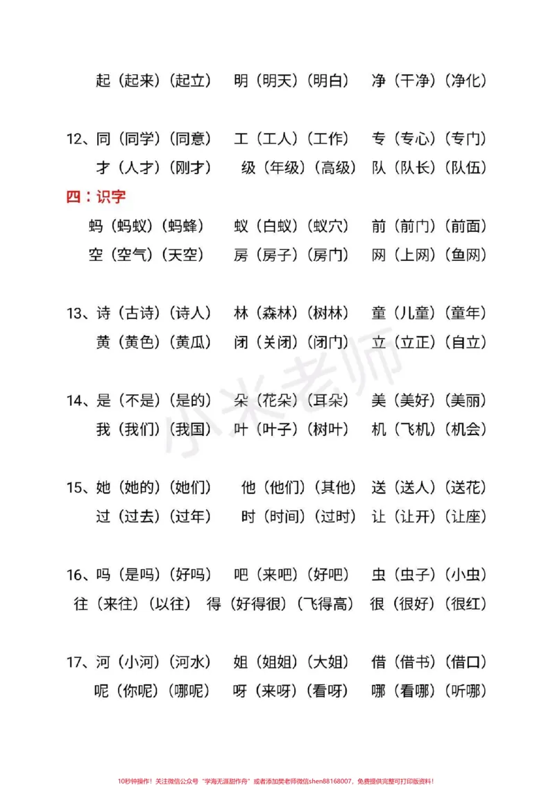 《#一年级下册语文#词语#感谢qunju888.com小助手一年级下册语文生字组词》第3页预览