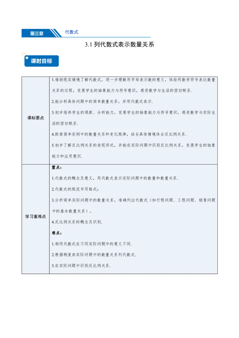 《3.1列代数式表示数量关系（讲义，知识点&8大题型&刷好题）（原卷版）_2026秋初中教辅合集_2027学科网&_2026秋《同步备课系列》7上数学_第三章代数式_同步作业&讲义》第1页预览