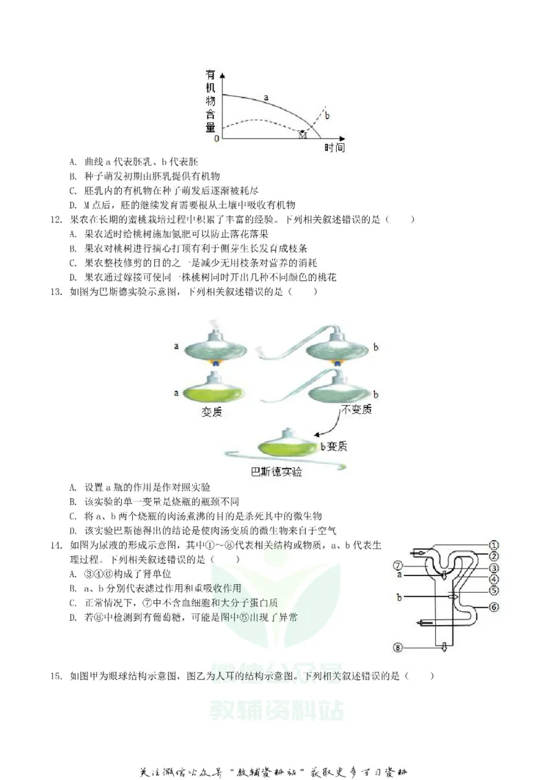 《2019四川省内江市中考生物真题及答案_初高中资料库_初中资料库（转存避免链接过期失效）_初中生物》第3页预览