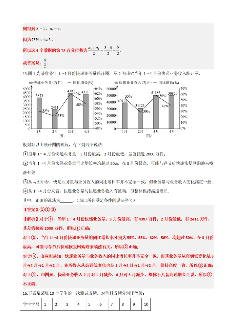 《9.9统计章末复习卷（一）（解析版）(1)_2026版高中《二三轮复习+冲刺复习》_统计PDF_单独的原卷+解析版》第9页预览