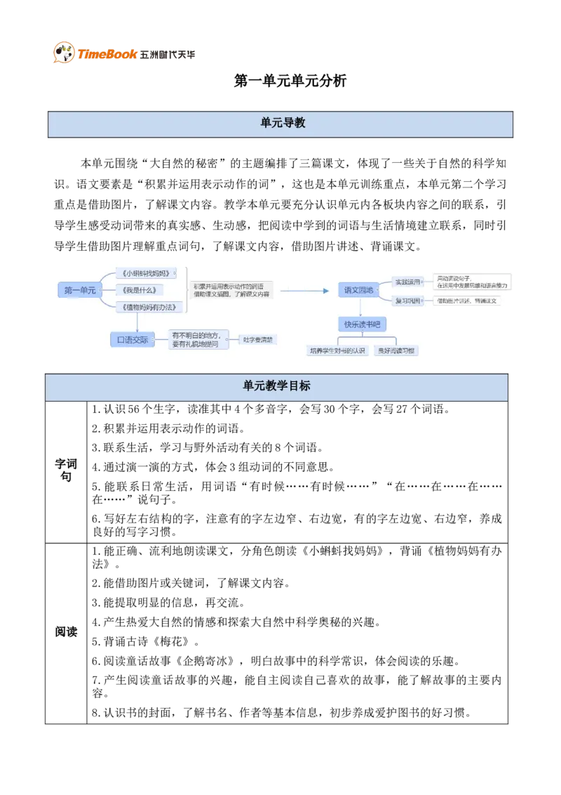 《第一单元单元分析》第1页预览