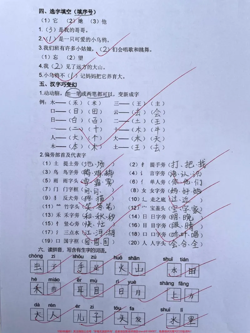 《一年级上册语文《生字字词专项训练》#一年级#教育#知识分享#育儿#干货》第2页预览