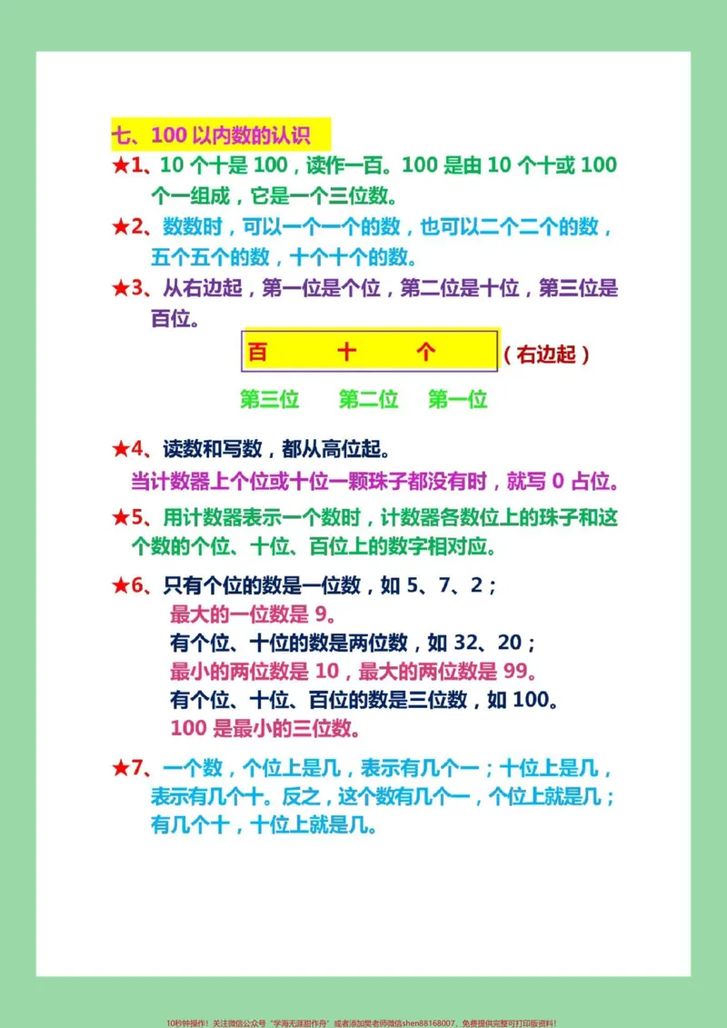 《#家长收藏孩子受益#必考考点#一年级数学一年级数学重点知识归纳，家长为孩子保存学习。巩固基础。》第6页预览