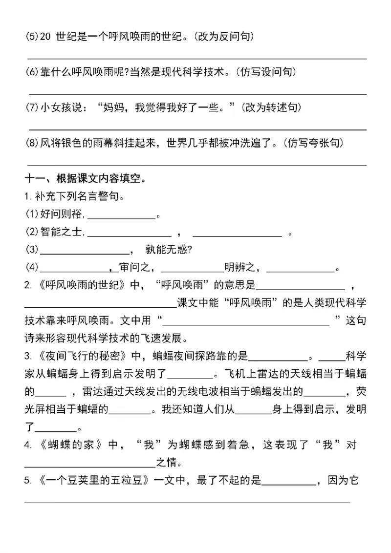 《四年级上册语文第二单元基础强化练习题_4年级上册同步教辅_4上-语文_四上语文专项练习》第5页预览