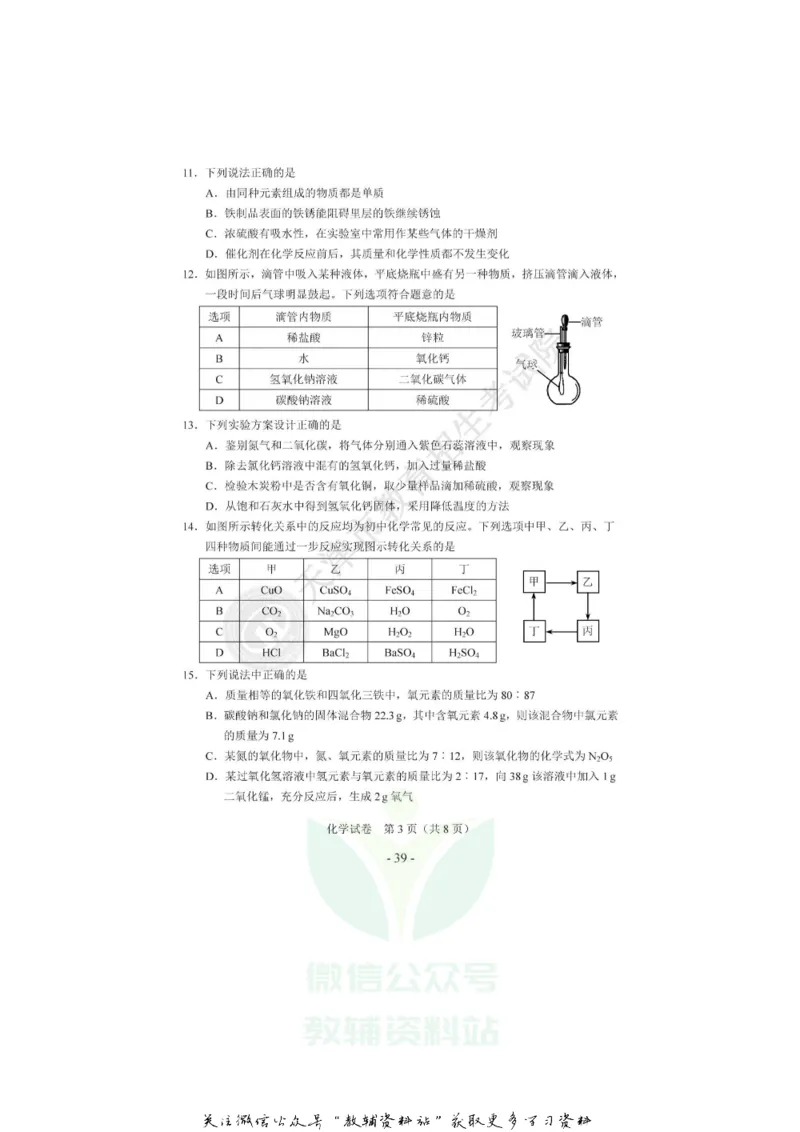 《2020天津汉沽中考化学真题及答案_初高中资料库_初中资料库（转存避免链接过期失效）_初中化学》第3页预览