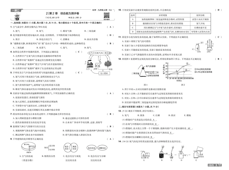 《26秋初中一遍过九上化学沪教单元卷教用_2026秋初中教辅合集_2027一遍过_2026《一遍过》9上_2027《天星教育•一遍过》9上化学（沪教版）》第3页预览