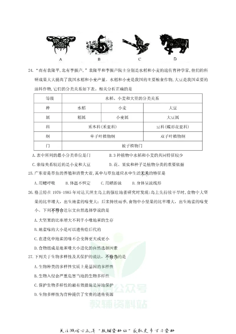 《2019广东省汕尾市中考生物真题及答案_初高中资料库_初中资料库（转存避免链接过期失效）_初中生物》第5页预览