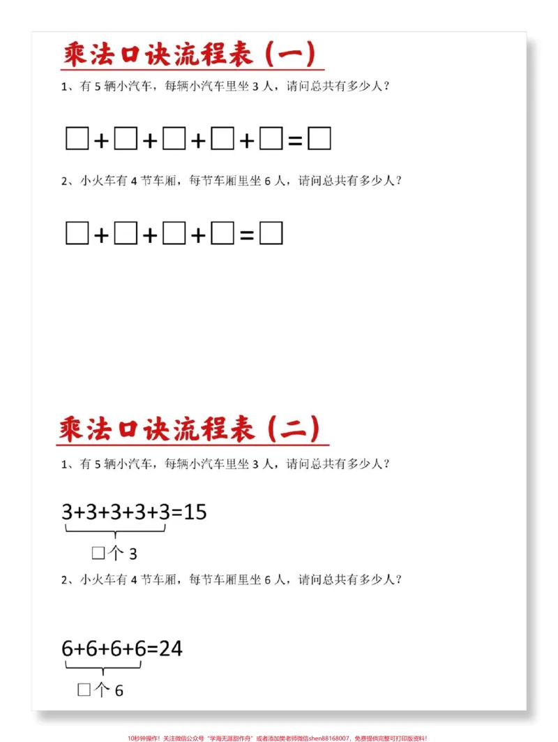 《一升二乘法口诀流程表#乘法口诀#一升二#九九乘法表#数学#数学思维》第2页预览
