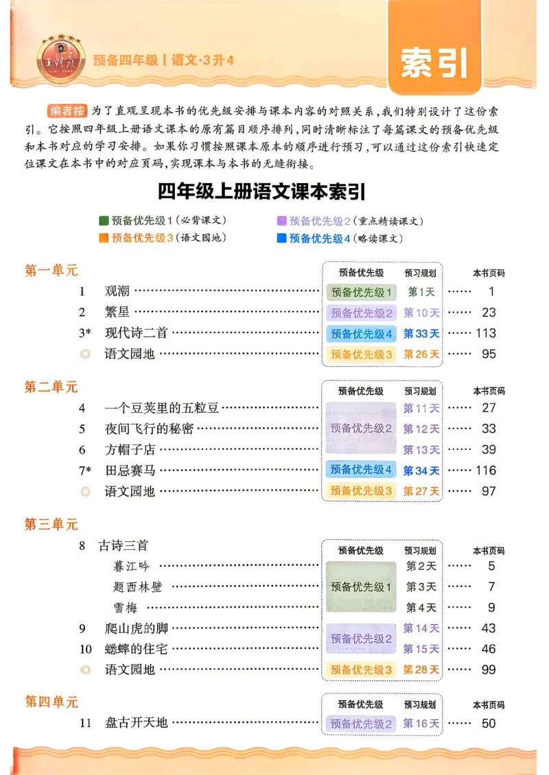 《26秋语文上册王朝霞《预备四年级》_2026秋初中教辅合集_2026秋《王朝霞预备暑假衔接》（语数英）_2026秋语文王朝霞《预备新2-6年级》暑假衔接》第5页预览