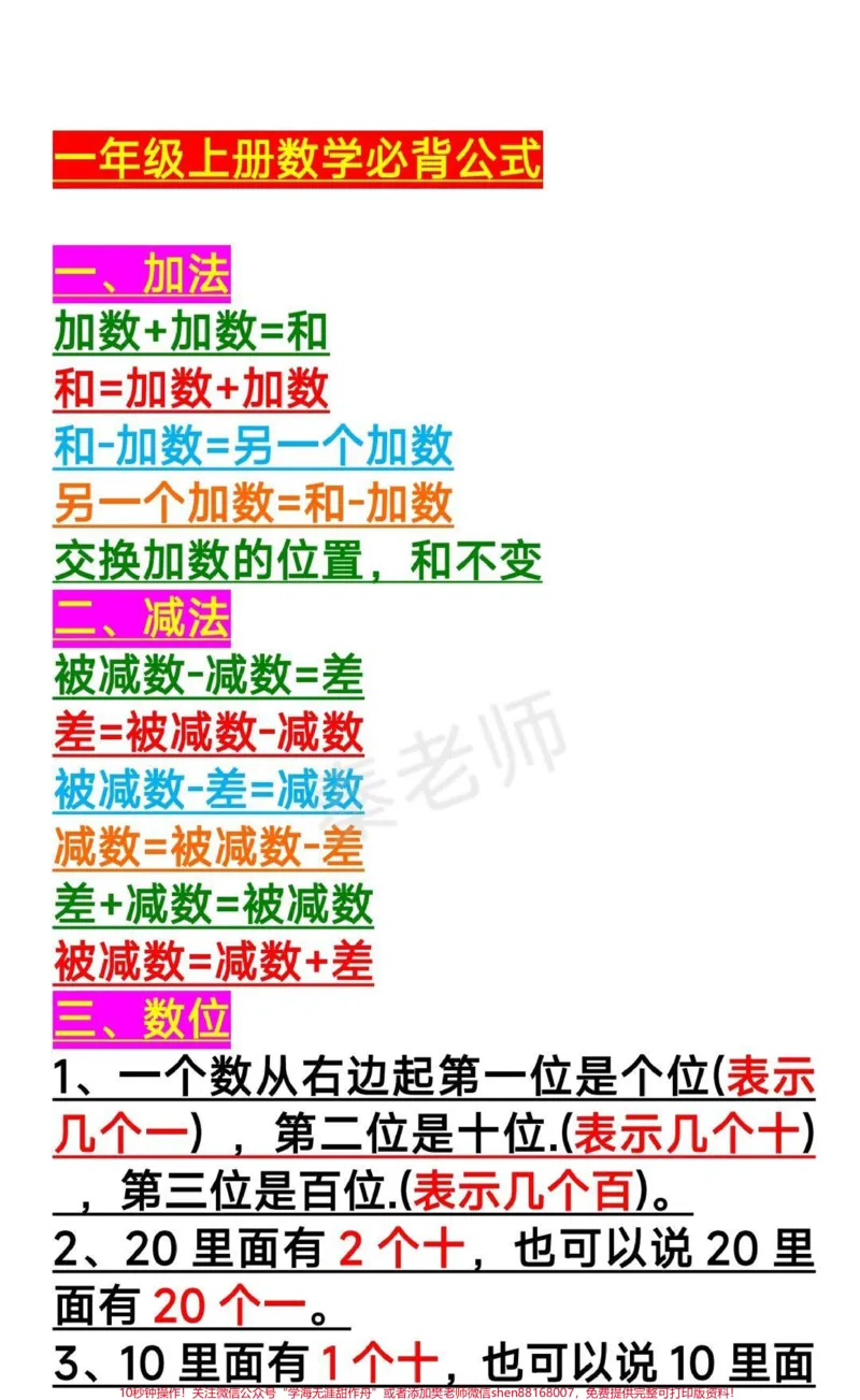 《一年级上册数学公式。#一年级上册数学#必考考点#公式#知识推荐官#期中期末必考题易错题@qunju888.com小助手@qunju888.com热点宝@qunju888.com创作者中心》第1页预览