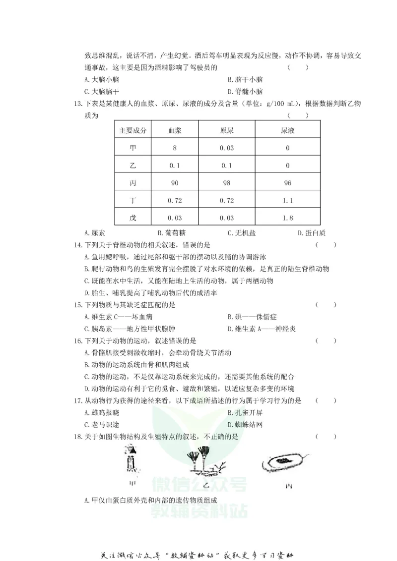 《2019内蒙古赤峰市中考生物真题及答案_初高中资料库_初中资料库（转存避免链接过期失效）_初中生物》第3页预览