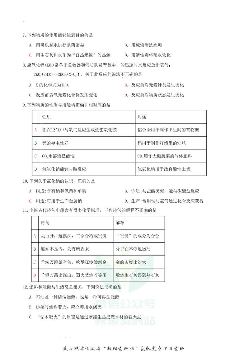 《2019广东省广州市中考化学真题及答案_初高中资料库_初中资料库（转存避免链接过期失效）_初中化学》第2页预览