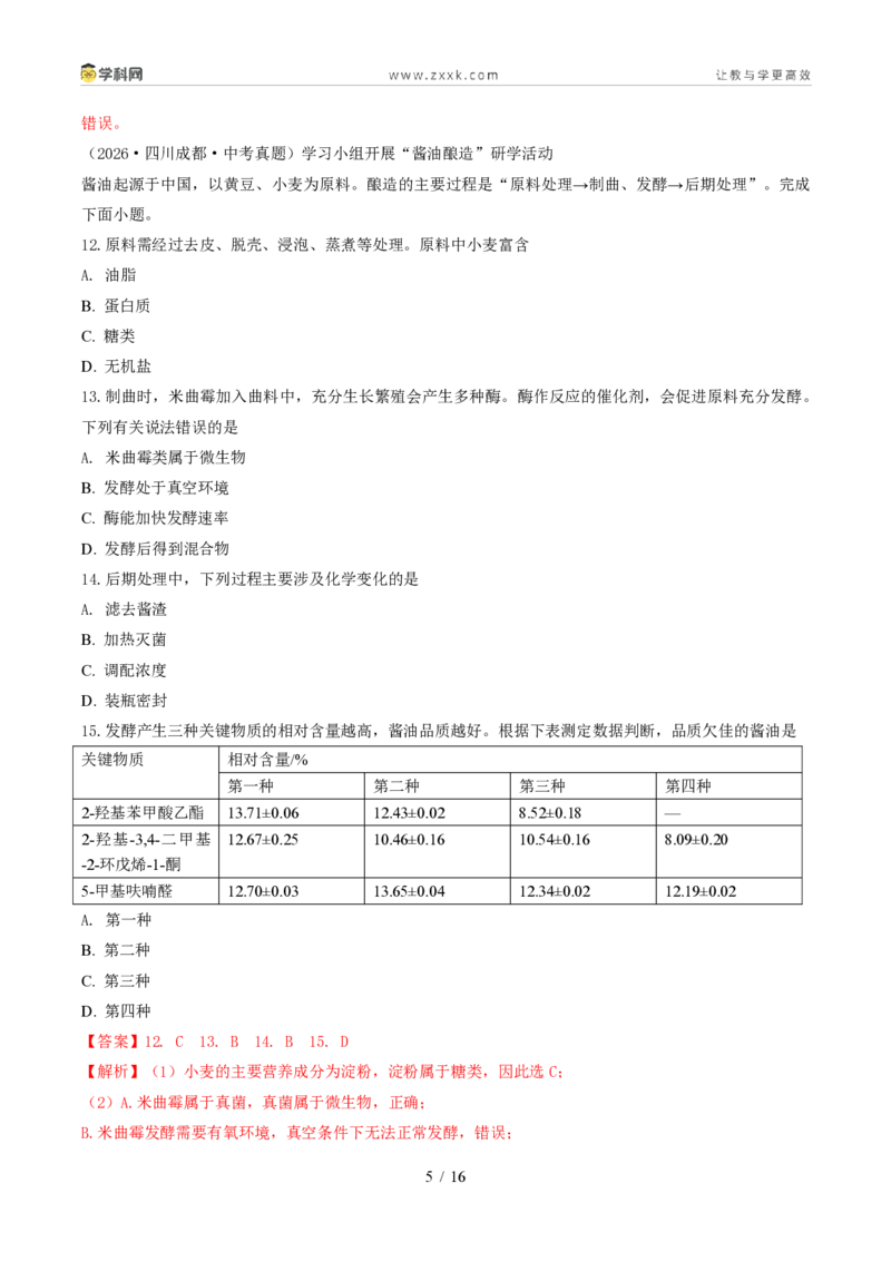 《专题12化学与社会(1年汇编)(全国通用01期)(解析版)_2026秋初中教辅合集_2027学科网&_2027新好题汇编_2027好题汇编2026年中考化学真题分类汇编(化学)(全国通用)》第5页预览