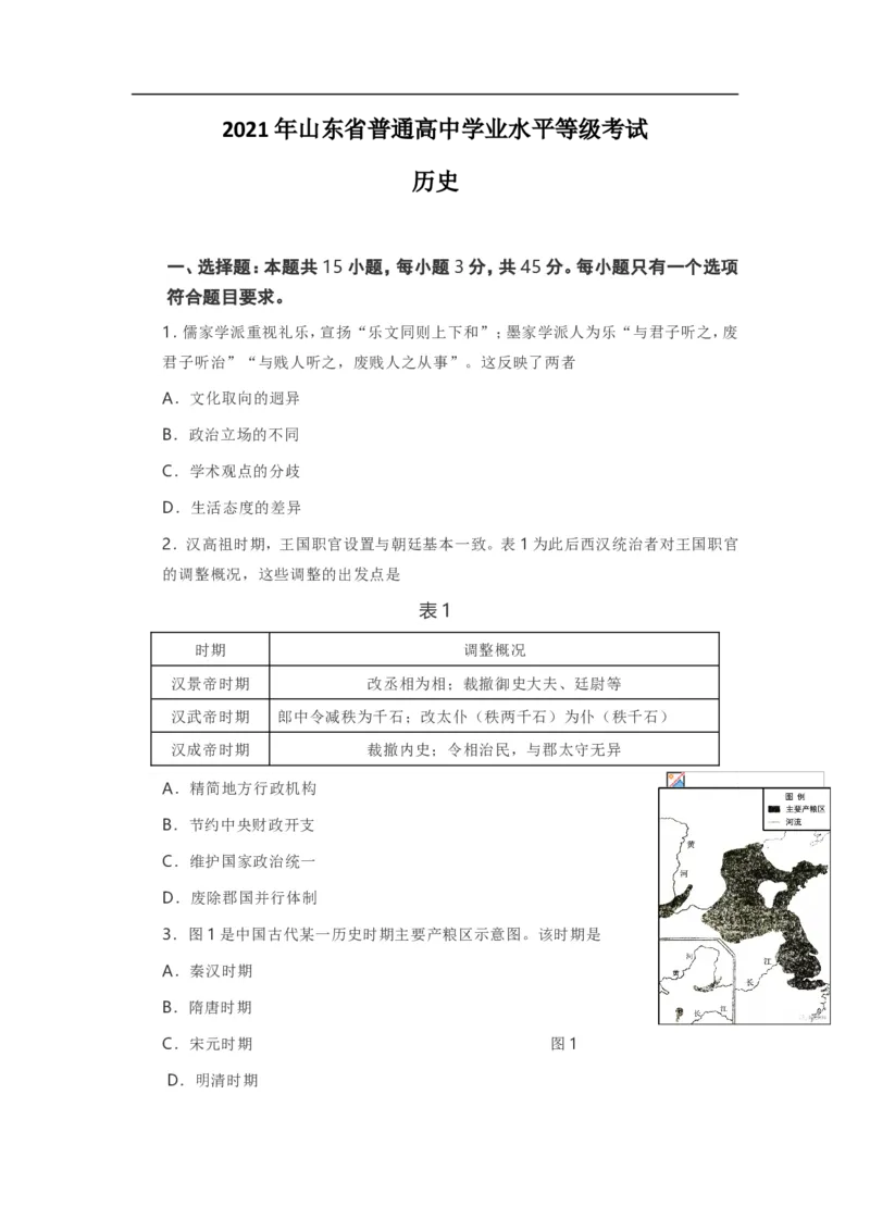 《2021年高考真题历史(山东卷)(含解析版)(1)_高考一二三轮复习_历史_2027年高考历史专项复习_2008年-2026年历史高考真题-G427_2021年高考_2021年新高考山东历史》第1页预览
