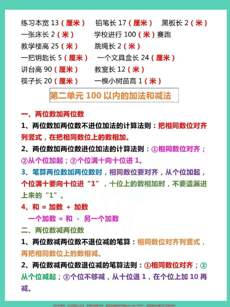 《一升二数学知识点汇总。#一升二#数学#暑假#知识点总结#二年级数学》第3页预览