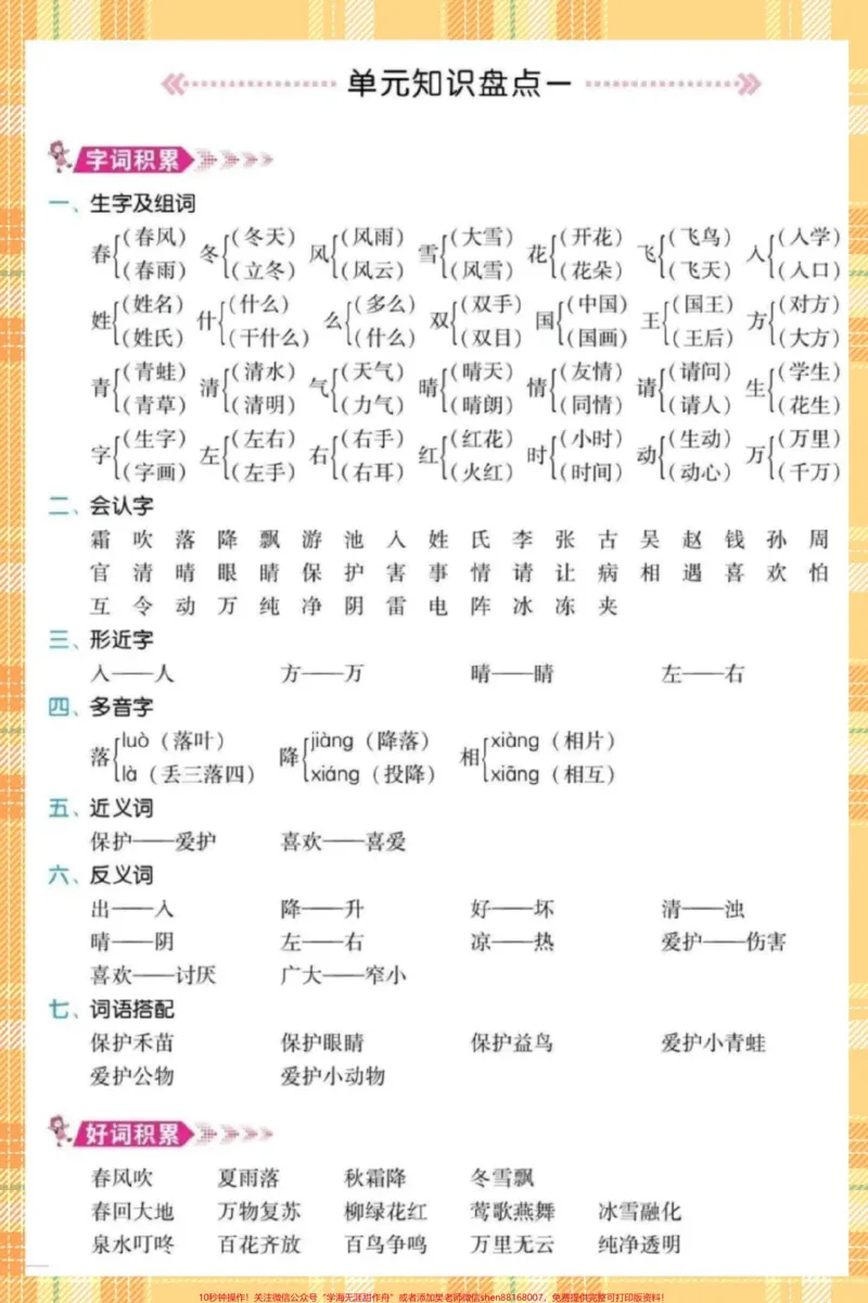 《一年级语文下册考点总结复习。快打印出来给宝贝读一读背一背吧～考试直接98+#一年级语文下册#期末复习#必考考点#知识点总结#一年级重点知识归纳》第2页预览