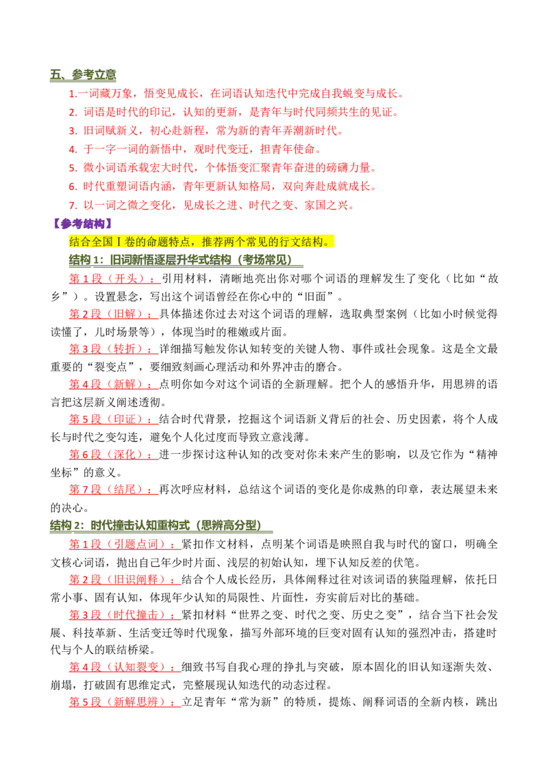 《全国Ⅰ卷（词语理解）（讲义）_高考一二三轮复习_语文_2027年高考语文专项复习_62027年高考语文作文解析与导写》第4页预览