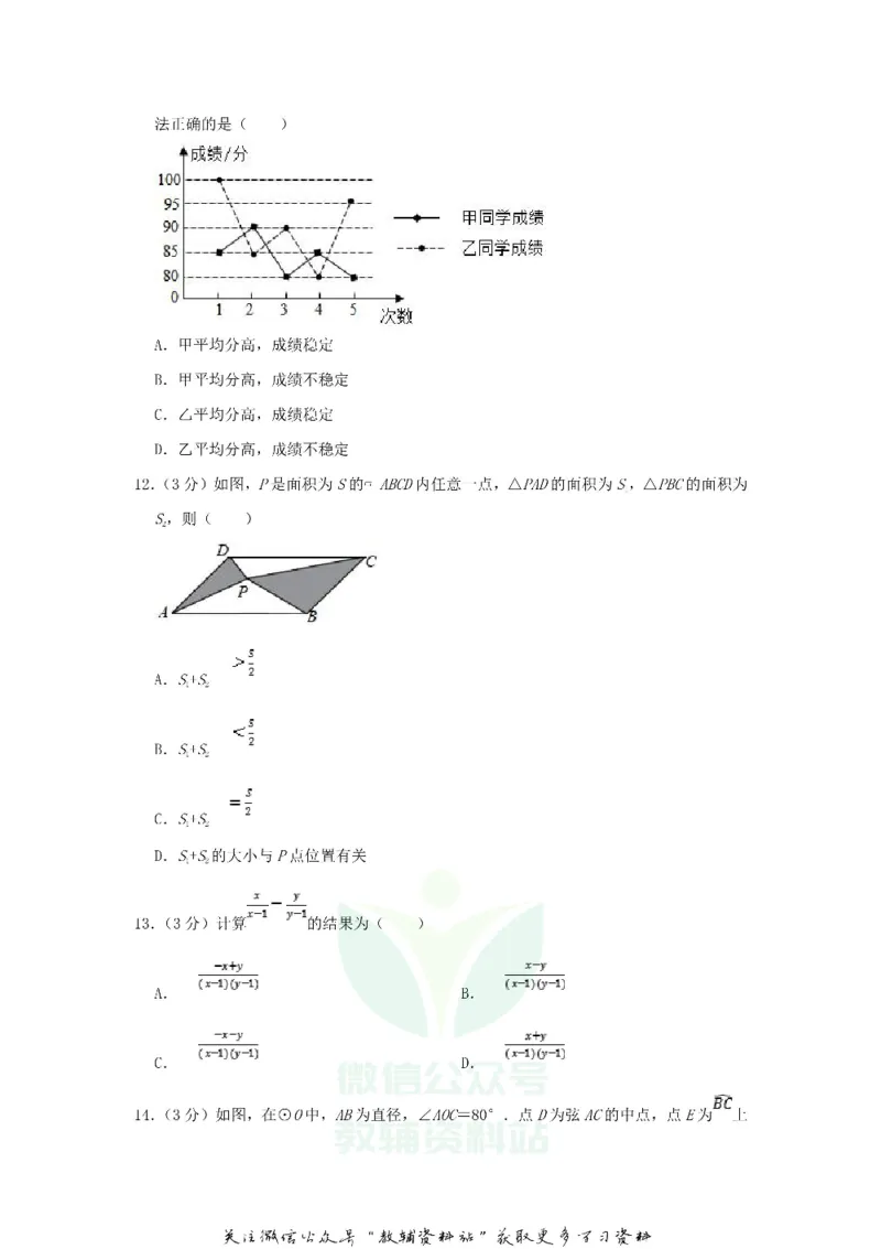《2020山东省临沂市中考数学真题及答案_初高中资料库_初中资料库（转存避免链接过期失效）_初中数学》第3页预览