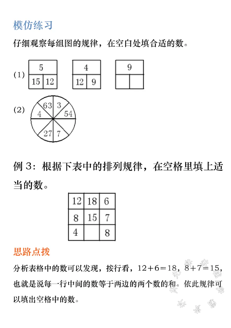 《四（上）数学找规律填数专项练习SY_4年级上册同步教辅_4上数学_四上数学通用重点必背＋专项》第4页预览