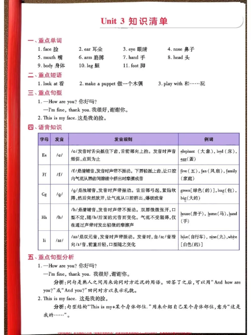 《三年级英语知识清单,可以下载打印给孩子复习#期末复习#必考考点#英语》第3页预览