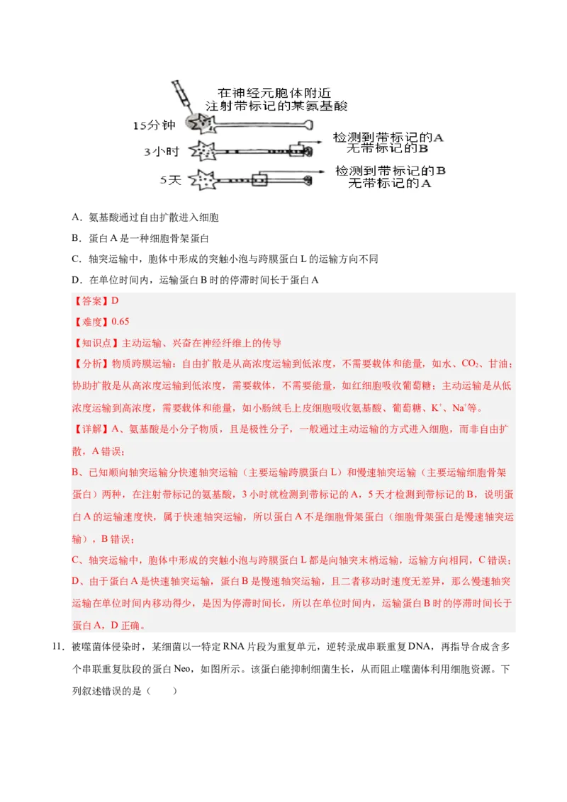 《2025年高考生物真题完全解读（湖南卷）_高考一二三轮复习_生物_2026年-生物高考专项复习_2025年高考生物真题完全解读-G338》第10页预览