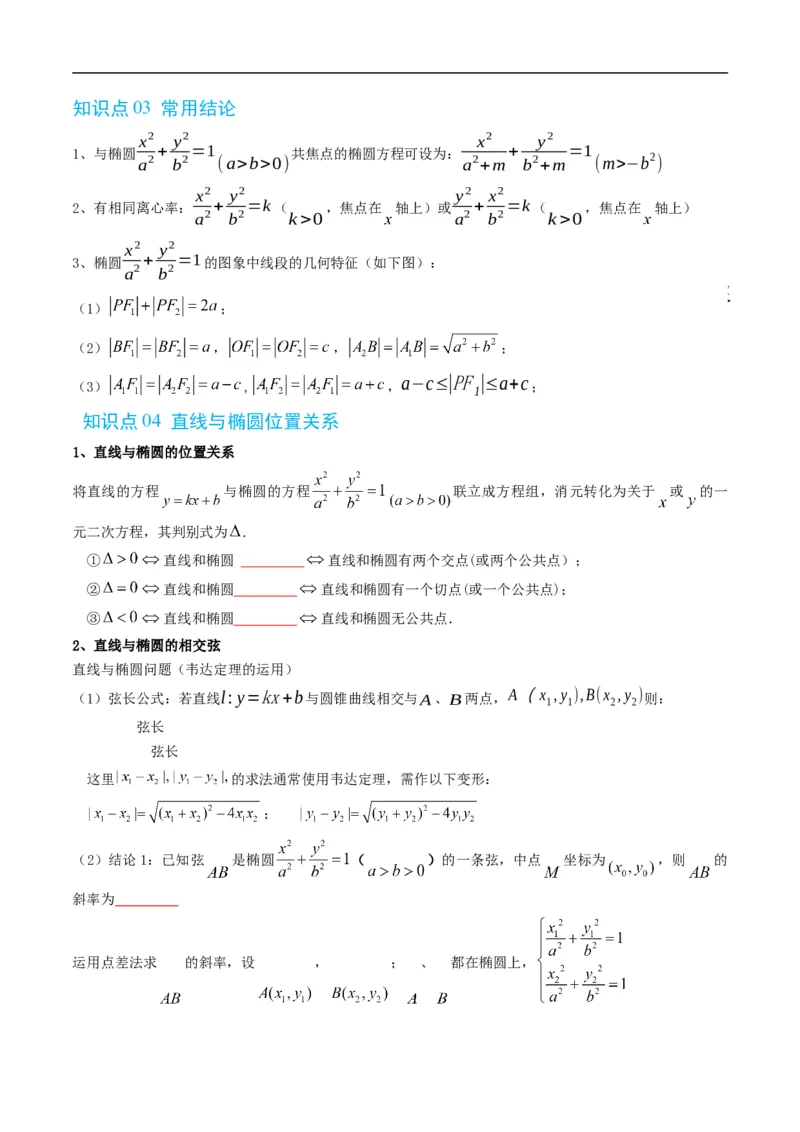 《专题2.12椭圆的几何性质（高效培优讲义）数学人教B版2019选择性必修第一册（原卷版）_2027高中必刷题_必刷题2027_2027高一高二必刷题_数学_5.人教B版高中数学讲义选择性必修一_2026版》第3页预览