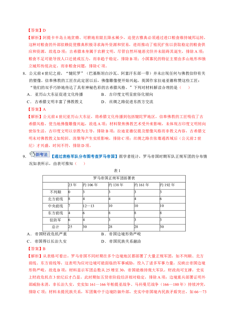《世界古代史（模块检测卷01）（教师版）_高考一二三轮复习_历史_2026年_2026年高考历史一轮复习讲义+练习+课件（新教材新高考）-G55_2026版_模块四世界古代史》第4页预览