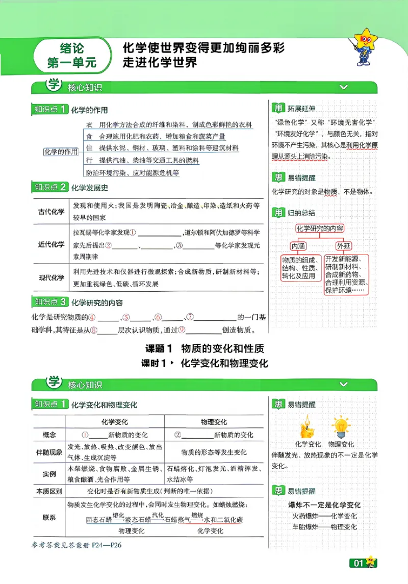 《学思用_2026秋初中教辅合集_2027一遍过_2026《一遍过》9上_2027《天星教育•一遍过》9全化学（人教福建版）》第3页预览
