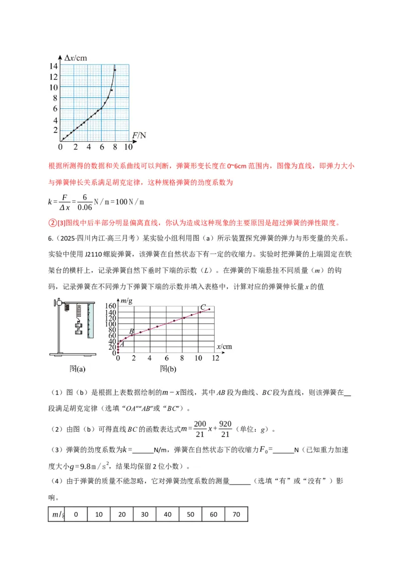 《第08讲实验：探究弹簧弹力与形变量的关系、实验：探究两个互成角度的力的合成规律（专项训练）（四川专用）（教师版）_高考一二三轮复习_物理_2026年》第8页预览