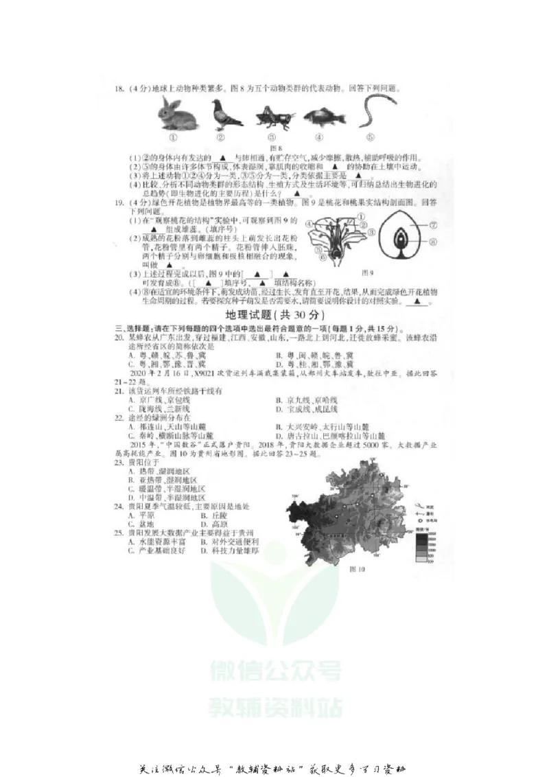 《2020江苏连云港中考生物和地理真题及答案_初高中资料库_初中资料库（转存避免链接过期失效）_初中地理》第3页预览