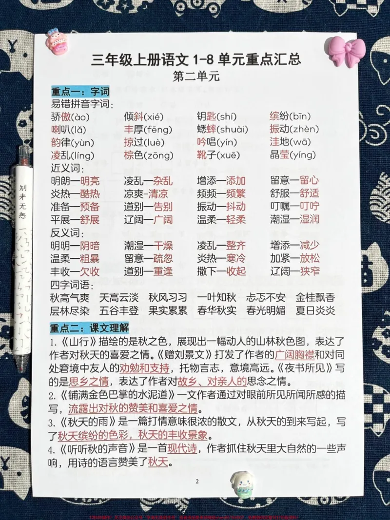 《三年级上册语文1-8单元重点总结已出炉!语文老师精心整理了三年级上学期1-8单元的重点考点内容,完整版已发布,可随时打印,建议家长们打印出来给孩子学习,助力孩子掌握三年级语文知识点!#三年级语文重点归纳#三年级#三年级上册语文#知识点总结》第3页预览