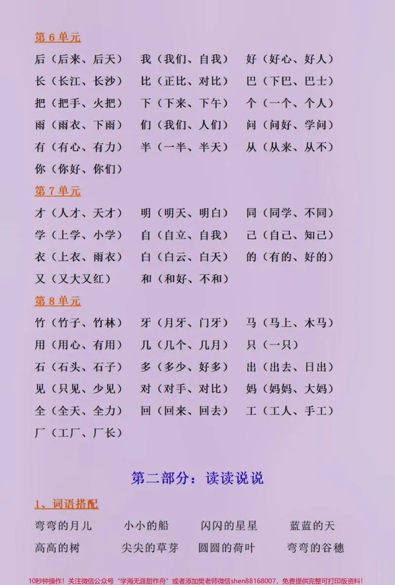 《一年级上册语文重点知识归纳总结#知识分享#家长收藏孩子受益#一年级重点知识归纳#教育#每天学习一点点》第2页预览