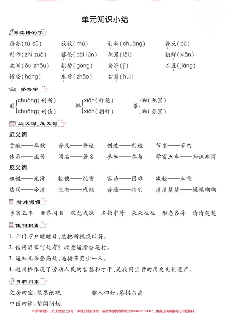 《单元知识汇总。#三年级下册课堂笔记#单元知识汇总#三年级#必考考点##学习》第4页预览