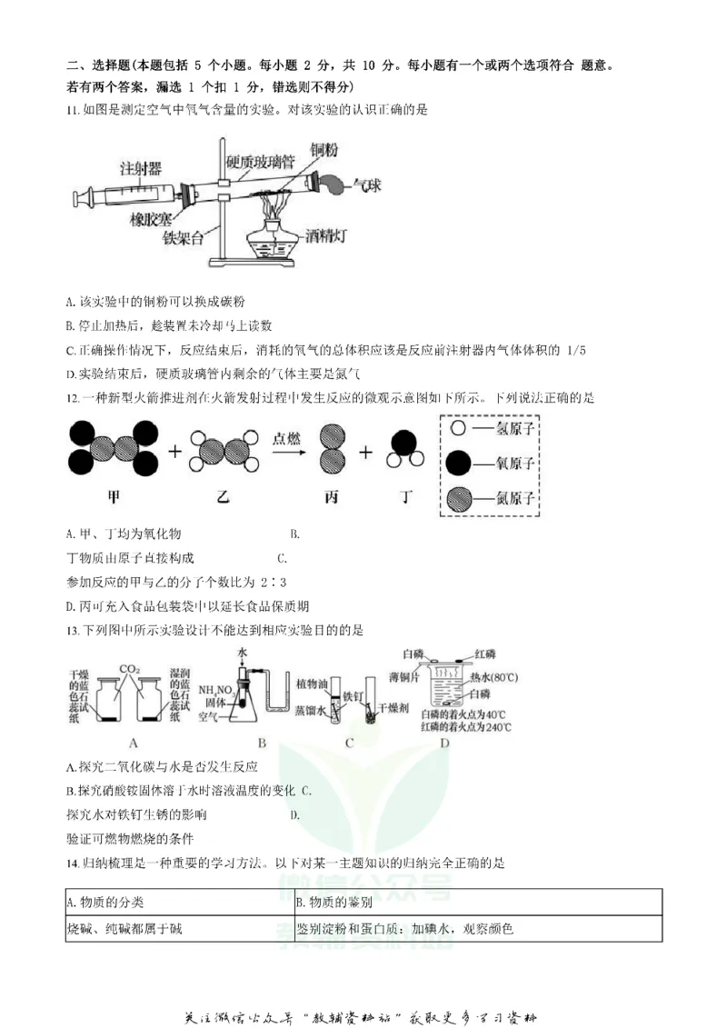 《2020山东省烟台市中考化学真题及答案_初高中资料库_初中资料库（转存避免链接过期失效）_初中化学》第5页预览