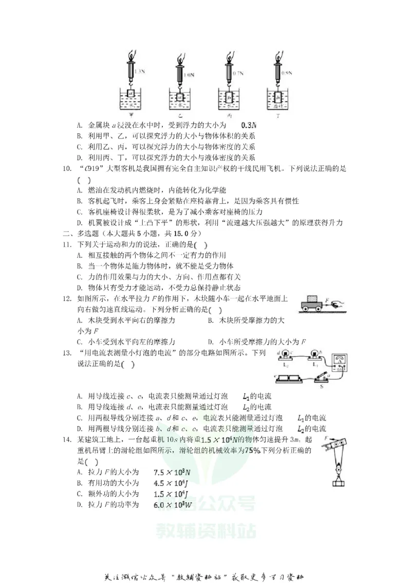 《2020山东省青岛市中考物理真题及答案_初高中资料库_初中资料库（转存避免链接过期失效）_初中物理》第2页预览