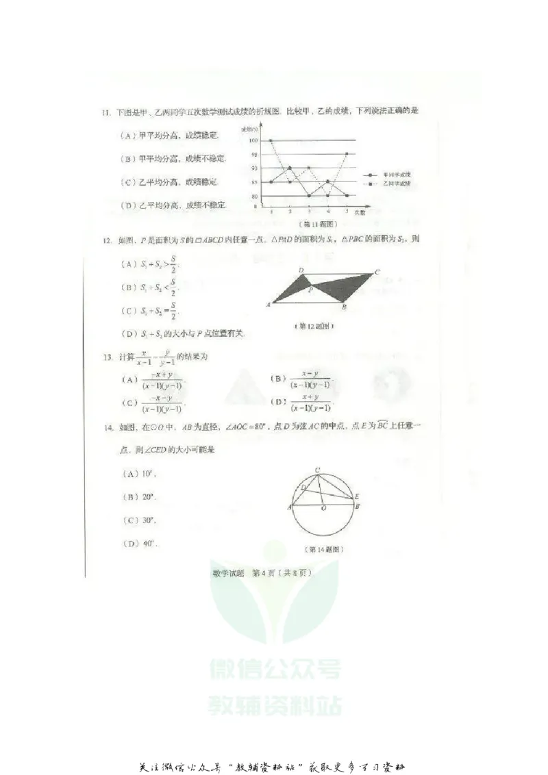 《2020山东临沂中考数学真题及答案_初高中资料库_初中资料库（转存避免链接过期失效）_初中数学》第4页预览