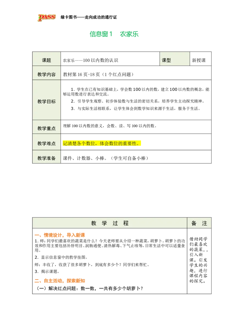 《信息窗1农家乐_26春小学语数英道科各版本《课件+教案》_26春各版本数学《课件+教案》1-6年级下册_26春青岛版数学1-6年级下册教案课件PPT_青岛版数学一年级下册（26春）》第2页预览