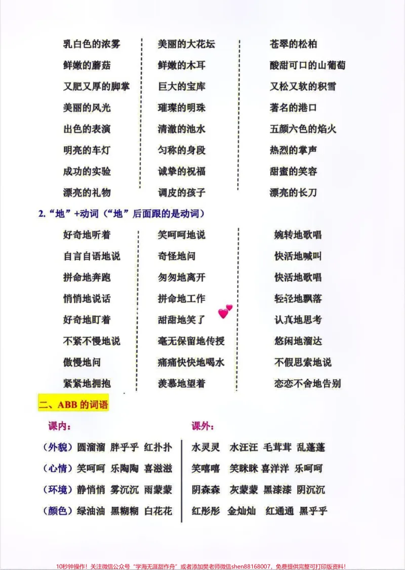 《三年级上册语文词语归类汇总大全#每天学习一点点#教育#家长收藏孩子受益#小学语文资料分享#小学知识点归纳》第2页预览
